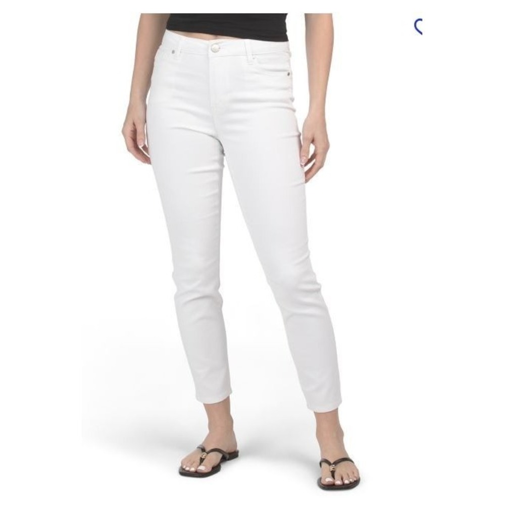 D.Jeans Women's High-Rise Waist 5-Pocket Crop Ankle Skinny Jeans White Size 16 - Picture 1 of 7